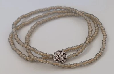 Diamond Creme 3 Piece Set Beaded Stretch Toho Glass Seed Bead Bracelets - new - Image 1 of 2