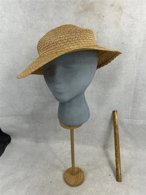 antiguo sombrero de paja mujer 1930 natural suave flexible ala ancha original bueno Foto 1 de 4