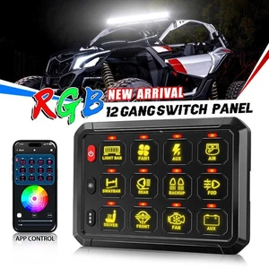 12 Gang LED RGB Light Bar Switch Panel Circuit Control Box Bluetooth APP 12V-24V - Picture 1 of 15
