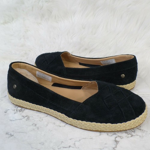 UGG Australia slip on piatto nero Clarissa tessuto scamosciato 1092234 taglia 5
