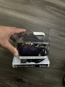 Derrick Mason NFL Signed Autographed Baltimore Ravens Speed Football Mini Helmet - Picture 1 of 4
