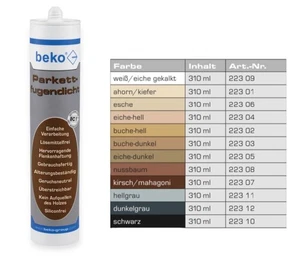 beko Parkettfugendicht 310 ml Parkett Laminat Dichtmasse in verschiedenen Farben - Bild 1 von 40