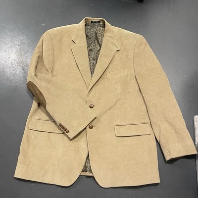 Lauren Ralph Lauren Blazer Mens 44R Brown Tan Corduroy Elbow Patches - Image 1 of 4