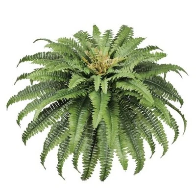 Helechos Artificiales para Exterior, 45" Grandes Helechos Imitación Falsos 63 Frondas Verde Oscuro Foto 1 de 4