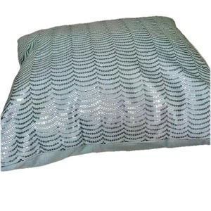 Calvin Klein 18" Square Decorative Pillow New With Tags Sequined Teal Blue - Picture 1 of 6