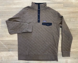 Pullover Patagonia Para Hombres XL Marrón Jaspeado Algodón Orgánico Edredón Snap-T 1/4 Snap - Imagen 1 de 11