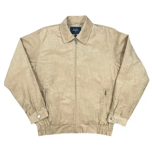 Vintage Y2K Sean John Tan Brown Bomber Jacket Faux Suede Nubuck Mens Large - Picture 1 of 8
