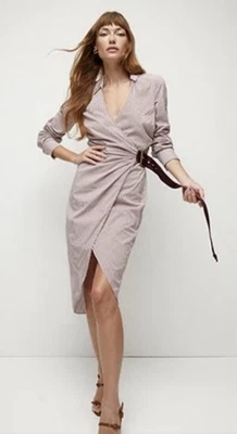 VERONICA борода рубашка платье размер 4 Jacinda в полоску эластичной хлопок надежном подпоясанный - Изображение 1 из 4