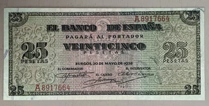 IBERMONEDA| España. 25ptas. 1938, Burgos EBC - Picture 1 of 2