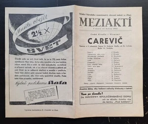 BATA SHOES AD FROM 4/15/1941, MEZIAKTI - VINTAGE CZECH WAR ERA THEATER PLAYBILL - Picture 1 of 6