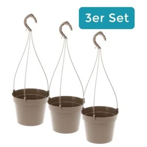 3 x Blumenampel Hängeampel Aufhängung Hängetopf Set Outdoor Blumen Pflanz Topf - Bild 1 von 6