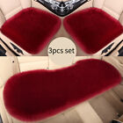 Winter Car Cushion 3pcs Set Faux Wool Seat Cover Warm Mats Thick Pad Multicolor