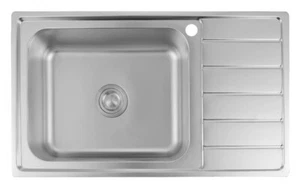 1x fregadero de cocina acero inoxidable 304 0,8mm fregadero angular fregadero empotrado 86X50 - Imagen 1 de 10