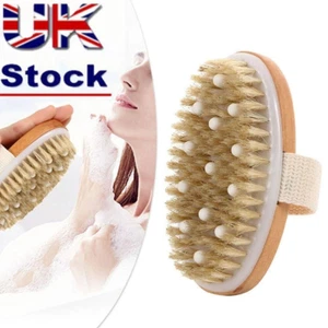 Dry Skin Bristle Brush - Professional Natural Body Bristle Spa Firm Scrub - Picture 1 of 13