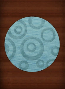 Blue Transitional Bubbles Rings Area Rug Circles DV5 - Picture 1 of 12