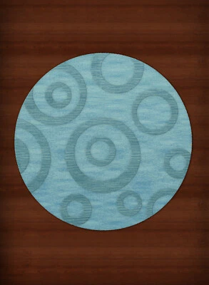 Blue Transitional Bubbles Rings Area Rug Circles DV5 - Image 1 of 2