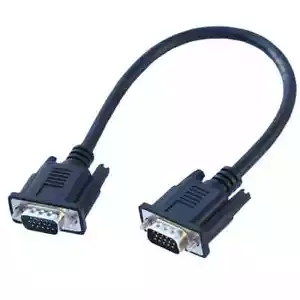 VGA 15 Pin Male to Male Plug Computer Monitor Cable Wire Cord 1FT/30CM Black - Picture 1 of 11