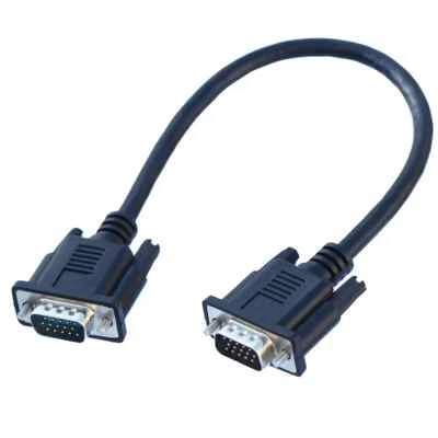 VGA 15 Pin Male to Male Plug Computer Monitor Cable Wire Cord 1FT/30CM Black - Image 1 of 4