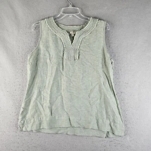 Talbots Leinenmischung Top Damen Large Petite Green Coastal fließend Boho ärmellos - Bild 1 von 7