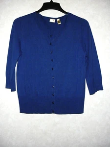 Nuevas Opciones Essentials Cárdigan Suéter Mujer PXL Azul Tejido Cuchara Manga 3/4 - Imagen 1 de 7