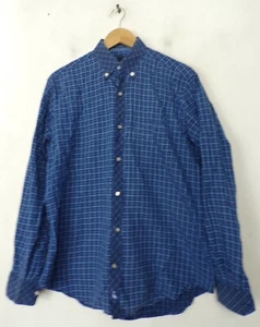 Camicia uomo TAILORBYRD taglia grande blu a quadri con bottoni manica lunga - Foto 1 di 4