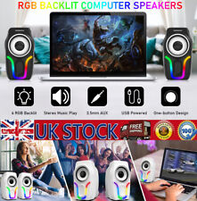 Speakers Surround Sound System LED PC Gaming Bass USB Wired for Desktop Computer