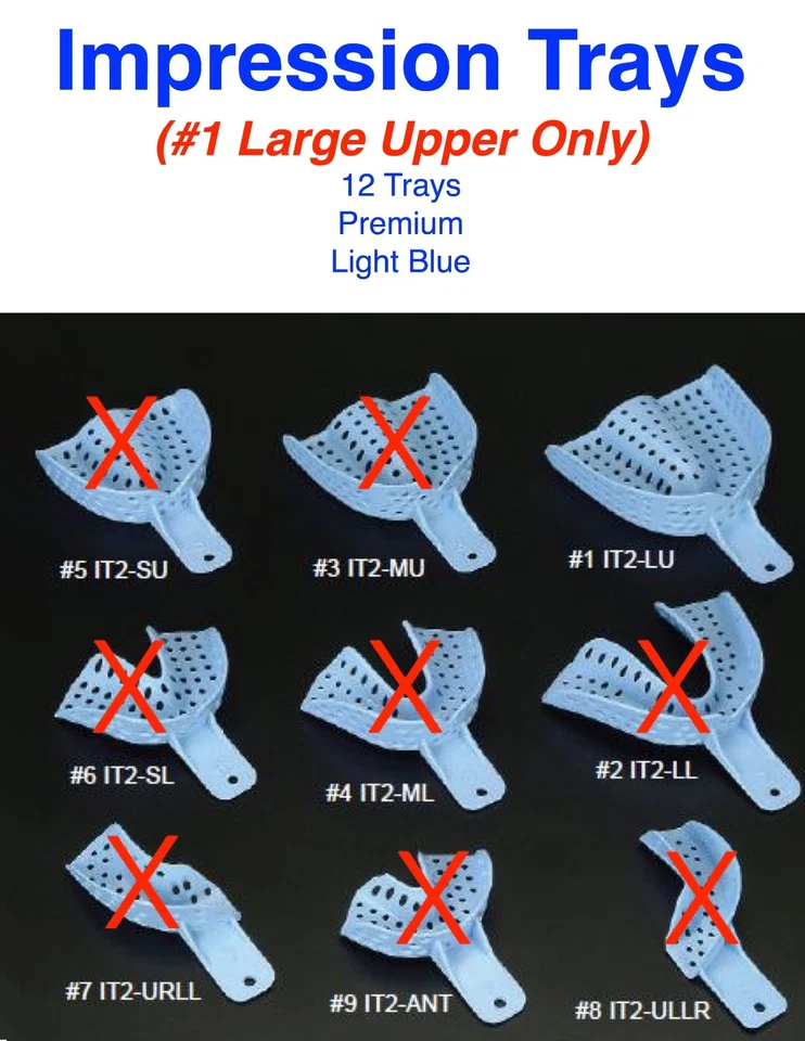Bandejas de impresión dentales desechables talla #1 superior grande Foto 1 de 1