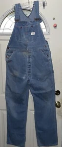 VTG 60s 70s BIG MAC Faded Distress Grunge Farm Overalls Denim - Picture 1 of 16