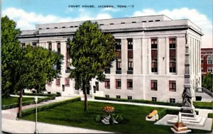 Jackson TN Madison County Court House Kanonenkugeln Leinen Postkarte GQ1 - Bild 1 von 2