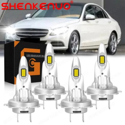 Para Mercedes-Benz C250 C300 C350 - Combo de 4x Bombillas LED de haz alto y bajo Foto 1 de 4
