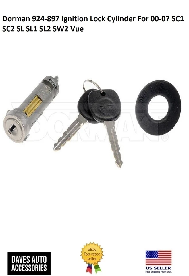 Цилиндр замка зажигания стартера в сборе #924-897 подходит для 2000-02 Saturn SC1 - Изображение 1 из 4