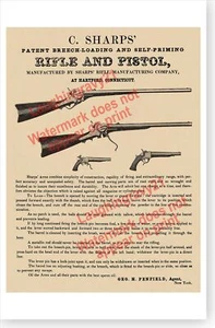 Sharps Rifles Carbines Pistols Firearms Gun Advertising Poster - Picture 1 of 1