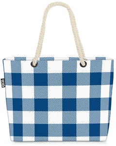 VOID Tasche Plaid Weiss Blau Karos Tischtuch rustikal Bayern Stammtisch - Bild 1 von 3