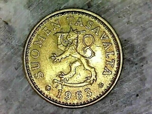 1963 FINLAND 10 PENNIA--ALUMINUM BRONZE COMPOSITION   KM# 46 - Picture 1 of 3