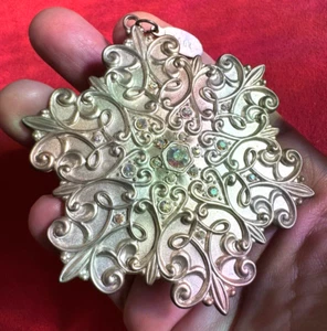 2004 Lenox Jeweled Silver Plated Snowflake Christmas Ornament - Picture 1 of 8