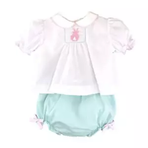 Petit Ami Girls Aqua Easter Bunny Diaper Set with Hat Newborn 3 6 Months - Picture 1 of 1