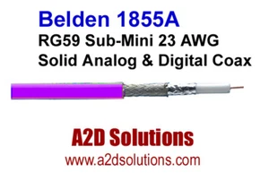 Belden 1855A RG59 Sub-Mini 23 AWG Solid Digital Coax Cable - 1,000 ft VIOLET - Picture 1 of 1