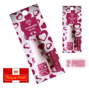 Extra Strong Nail Glue with Brush 2 Pack (FULL SIZE) - Picture 1 of 4