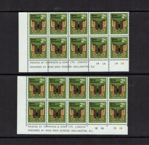 New Zealand: 1973,  2c Butterfly, plate blocks, no watermark CP  P3B, MNH - Picture 1 of 1