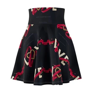 Valentine's Love Skater Skirt, Cute Skirt, Gift for Her, Date Night Outfit, - Picture 1 of 5