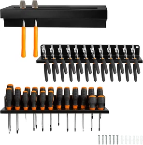 Metal Hand Tool Organizer, Hammer & Pliers and Screwdriver Storage Rack - Wall M - Picture 1 of 12