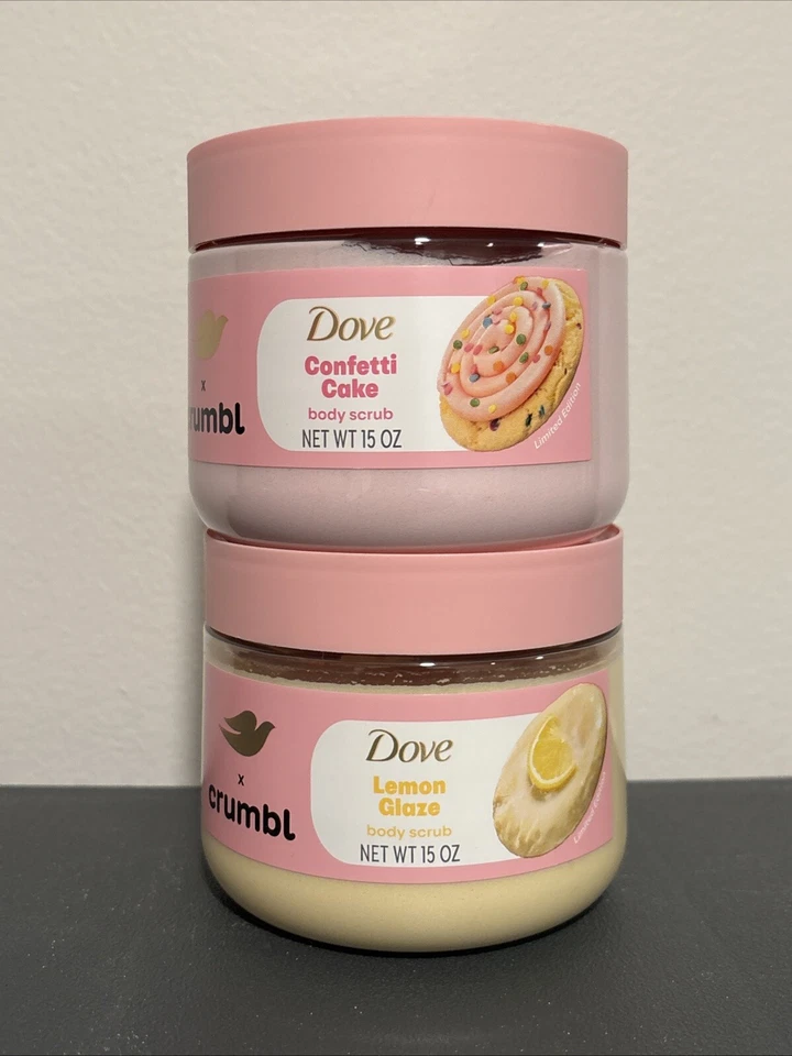 Dove X Crumbl Scrub Lot Of 2 Lemon Glaze / Confetti Cake  - Image 1 of 1