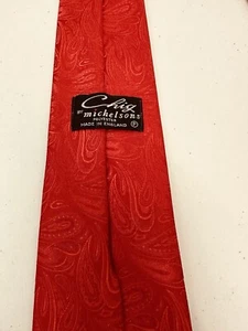 Vintage 60s Chig By Michelsons Tie Red Paisley 8cm Wide T107 - Picture 1 of 9