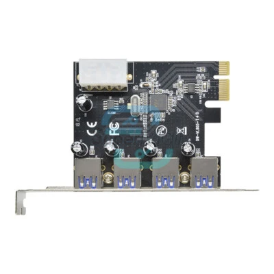 4 Port PCI-E to USB 3.0 HUB PCI Express Expansion Card Adapter 5 Gbps Speed - Immagine 1 di 4