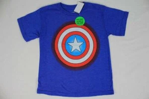 Jungen Captain America T-Shirt Größe 10 - 12 Large Superhero leuchtet im Dunkeln Neu - Bild 1 von 3