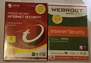 Trend Micro & Webroot Internet Security Advanced Online Protection Brand New - Picture 1 of 8