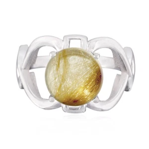 Rutile Quartz 925 Sterling Silver Ring Homespun Jewelry For Engagement Gift US - Picture 1 of 2