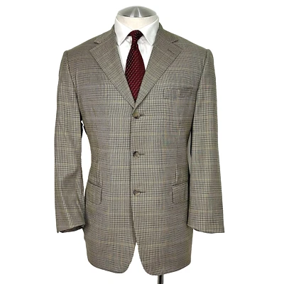 Samuelsohn 100% шерсти коричневый разноцветный пастухов клетку спортивное пальто 42 Reg - Изображение 1 из 4