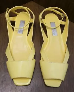 Spiegel Women's Yellow Patent Leather Strap Career Sandal Shoes Size 8.5 B - Picture 1 of 9