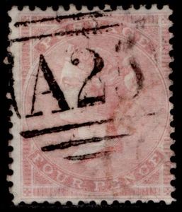 MALTA QV SG Z47a, 1857 4d rose THICK GLAZED PAPER, FU. Cat £200. BPO ABROAD A25 - Picture 1 of 1